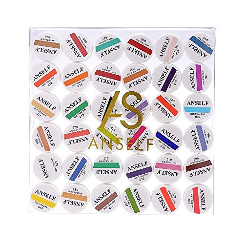 Anself 36 Colors Nail Art Polish, Gel Paint Nail Kit, Gel Paint for Nails Art with 1 Nail Brush for Nails DIY Nail Art Design