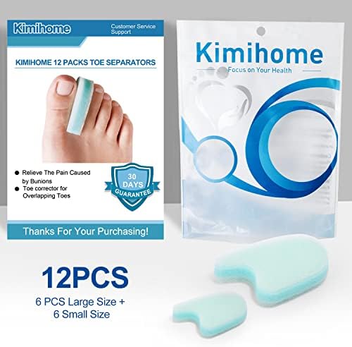 12 Packs Foam Toe Separator,Toe Gasket-Redress Overlapping Toes, Prevent Friction and Release Pressure, Relieve The Pain Caused by Bunions