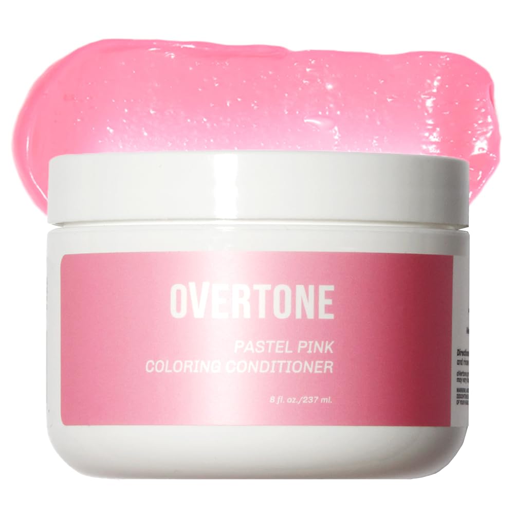 oVertone Color Depositing Semi-Permanent Hair Dye Conditioner - 8 oz For Natural & Color-Treated Hair, Moisturizing Shea Butter & Coconut Oil - Vegan & Cruelty-Free, Pastel Pink is now Cotton Candy