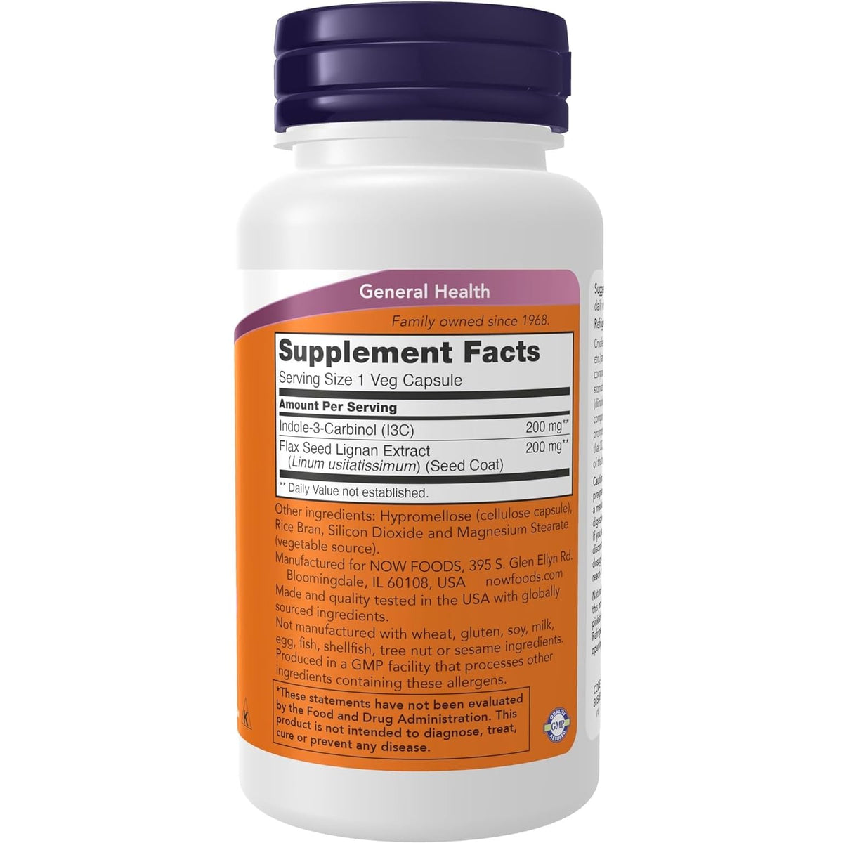 Indole-3-Carbinol (I3C) 200 mg - 60 Veg Capsules x 2 Bottles