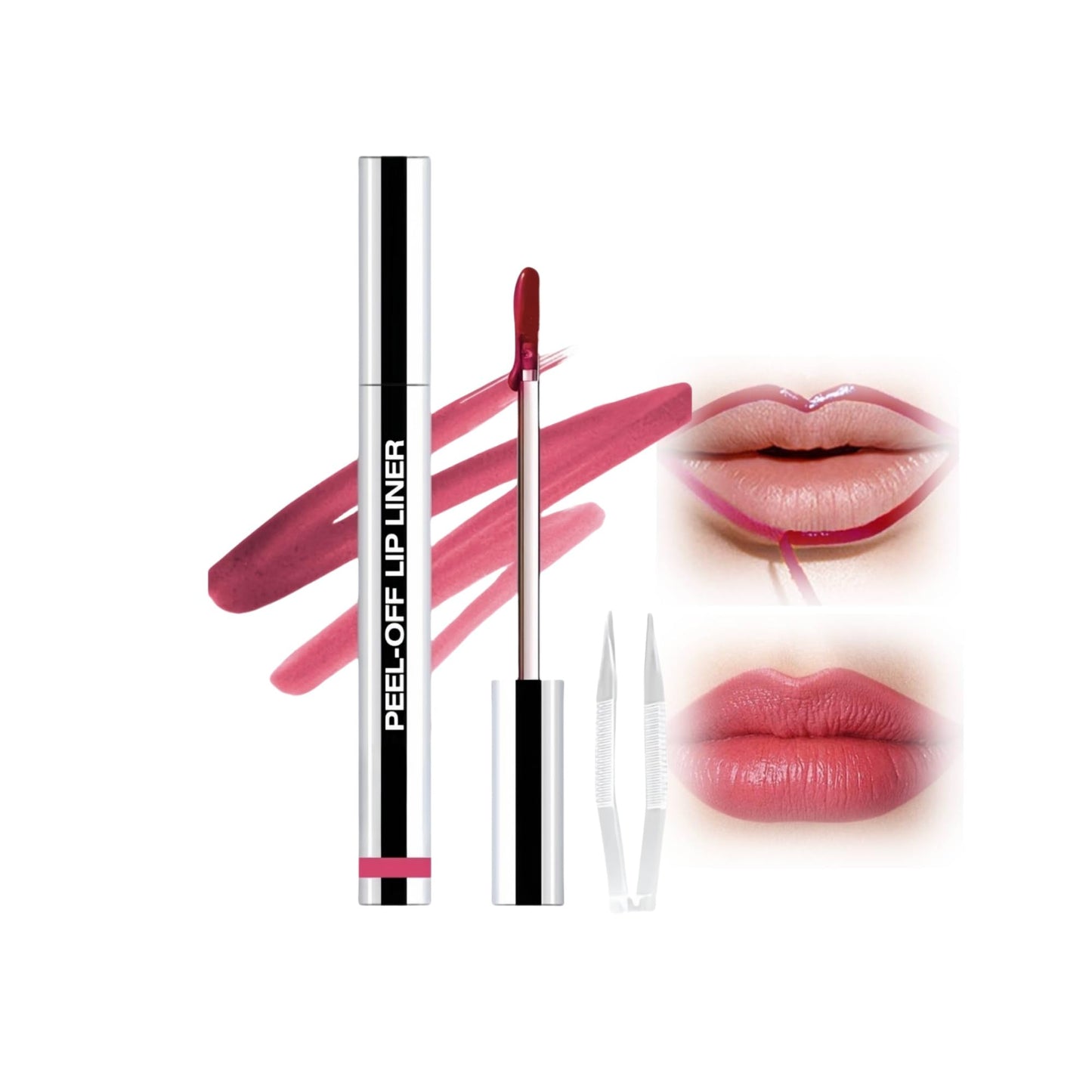 WEERSHUN Lip Liner Tattoo, 2025 New lip liner,Peel Off, Long Lasting, Lip Gloss with Clip in 8 Colors,All Day & Night Lipliner