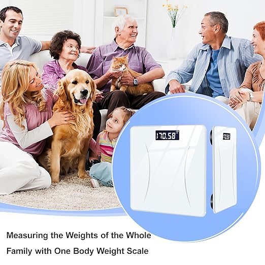 Digital Scale for Body Weight, Weight Scale, Bathroom Scale, Body Scale, Body Weight Scale, LED Display, Supports Up to 400 Lb, Batteries Included (White)
