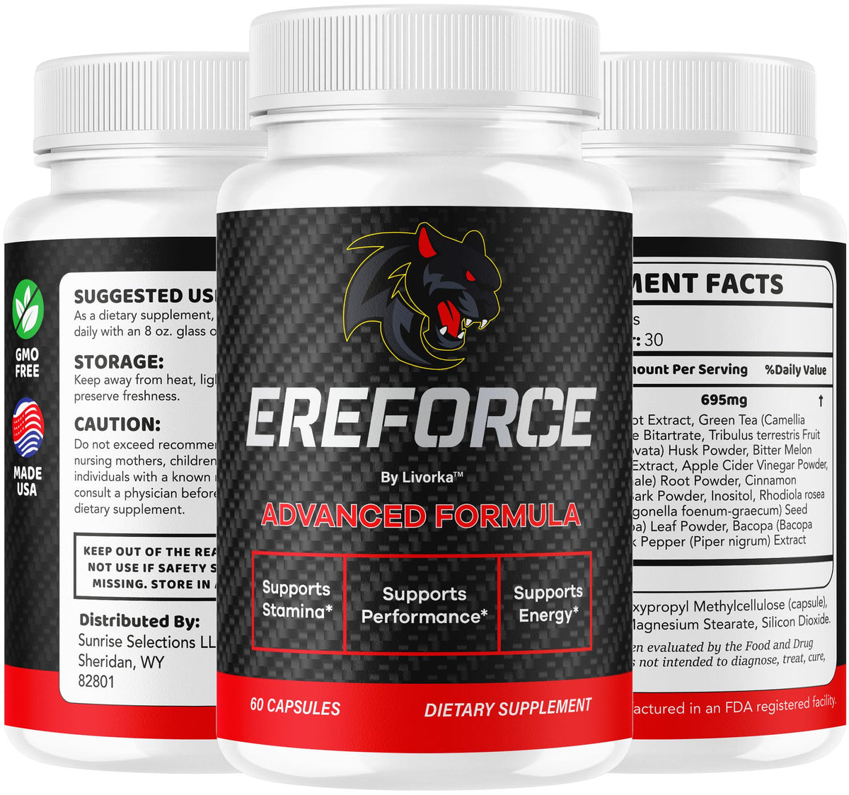 (3 Pack) Ereforce - Ereforce Capsules Advanced Daily Formula Premium All Natural Ingredients- Maximum Strength, EreforcePills Support Reviews for Overall Health and Wellness, 180 Capsules for 3 Months