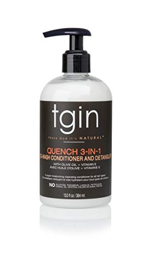 Thank God It's Natural tgin Quench 3-in-1 Co-Wash Conditioner, Detangler for Curly, Coily, Wavy Hair, Rich Moisture for Dry Hair, 13 oz