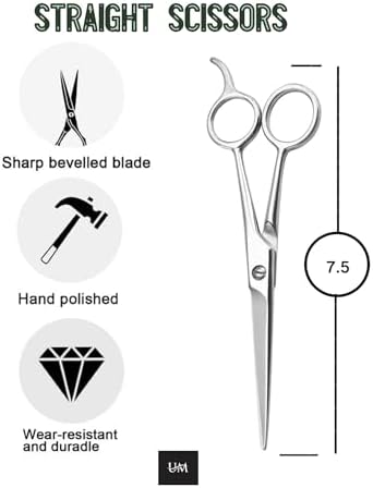 UM Supplies Scissors 7.5 | Premium Barber Shears For Hair Cutting | Multiple Purpose Cutting Scissors | Haircut Scissors For Salon I Women | Mens | kids I Pets