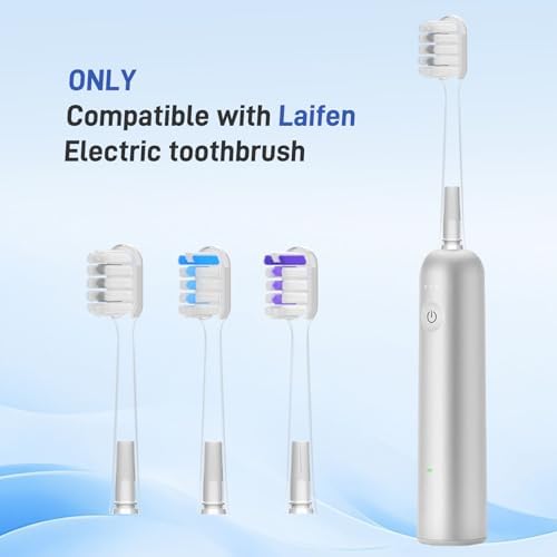 Toothbrush Heads Replacement Compatible with Laifen Wave Electric Toothbrush, Gum Care - Transparent, 10 Pack