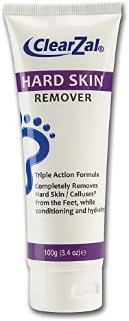 ClearZal Foot Cream For Hard Skin, Helps Calluses and Corn Removal While Leaving Soft Smooth Skin, Hydrating and Conditioning Triple Action Formula With Aloe Vera, 3.4 Ounce Tube