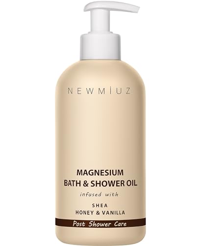 Magnesium InShower Body Conditioner Soft Skin Post Shower Care Moisturizer for Body Legs Bath Oil for Dry Skin Shea Butter Honey Vanilla Self Care Spa Gift