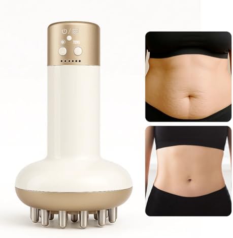 Lymphatic Drainage Massager & Anti Cellulite Massage Tool, Reduce Stretch Marks & Cellulite, for Legs, Arms & Belly, Body Sculpting Machine with Microcurrent, Light, Heat & Vibration,White