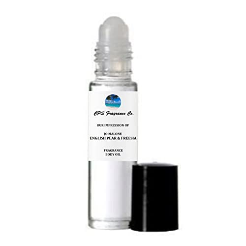 ENGLISH PEAR & FREESIA For Women Type Hypoallergenic Pure Perfume Body Oil Roll On 1/3oz (10ml) CPS Fragrance Co. Impression made with Pure essential Oils + Organic Fractionated Coconut Oil