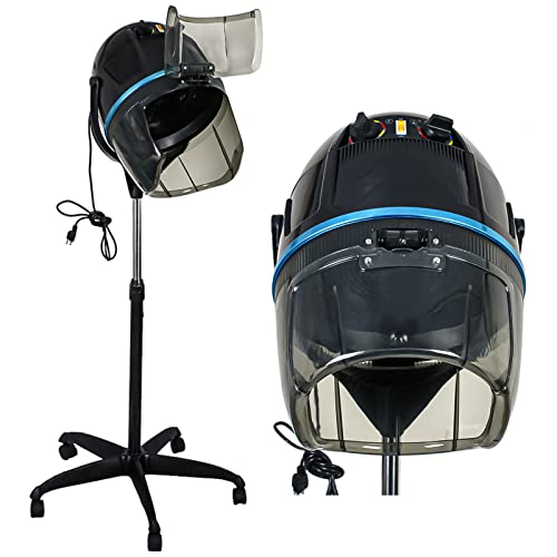 ZENY Stand Up Hair Dryer 1300W Adjustable Floor Hooded Bonnet Hair Dryers with Rolling Wheels Professional Salon Equipment for Beauty Home Hair Drying