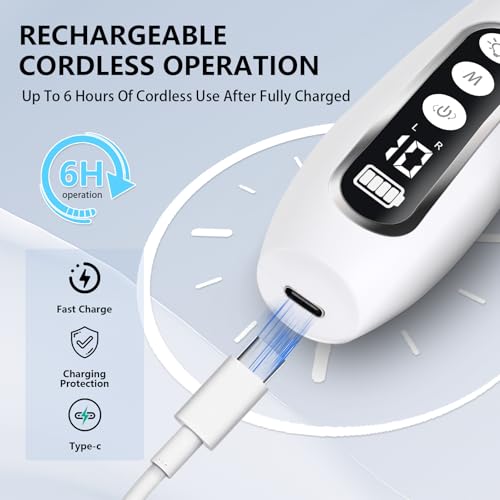 Cordless Nail Drill, Portable 2000 mAh Rechargeable Electric Nail File for Thick Toenails, 10 Speeds Nail Dril Machine Professional Manicure Pedicure Set for Women Hand Foot Natural Nails Care