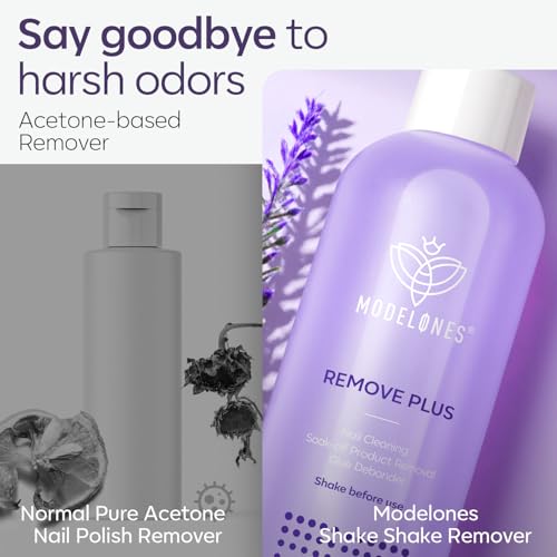 Modelones Nail Polish Remover, Acetone Gel Polish Remover with Jojoba Oil Fast Gentle Professional Removal for Nail Glue Acrylic Dip Powder Press On Nails Home Salon Gift for Women 8 Fl Oz, Lavender