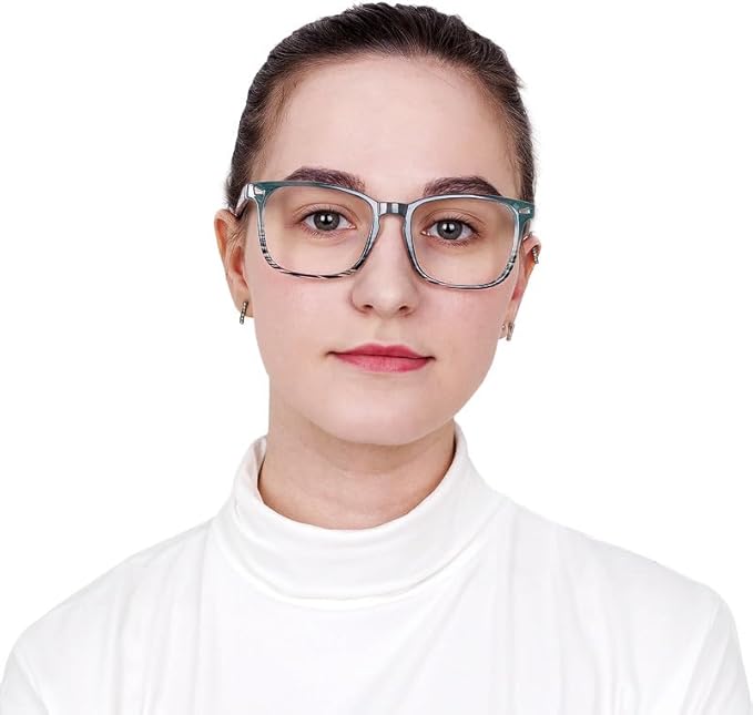 YEIN Bifocal Reading Glasses with Blue Light Blocking Lenses, Bifocal Reader for Women and Men, Vintage Square frame with Spring Hinge (+0.00/+2.00 magnification)