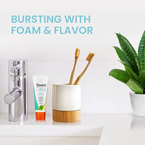 Himalaya Botanique Whitening Complete Care Travel Toothpaste, Mint - Travel Size Whitening Toothpaste Without Fluoride for Brighter Teeth & Fresh Breath - Vegan, 0.74 oz (Pack of 10)