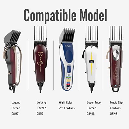 3 Inch Hair Clipper Combs Guides, Hair Clipper Guards 1 & 1/4" 1 & 1/2" 2", Mega NO.16 NO.12 NO.10 fits for most Wahl Clippers (Gray, 8pcs Mega Set)