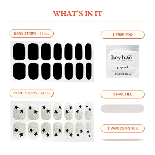 Semi Cured Gel Nail Strips | No LED Lamp Needed | Spring, Marble, Pink | Easy Apply & Remove, Salon Quality | Includes 28 Strips, 1 Prep Pads, Nail File & Wooden stick - Hey, You're Iconic