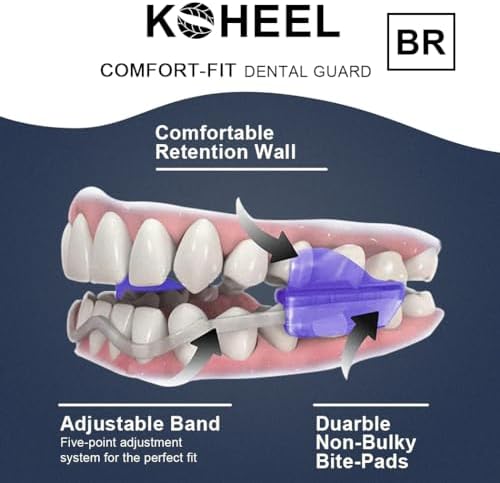 KOHEEL Adjustable Mouth Guard for Teeth Grinding and Clenching, No Boiling Night Guard, Stop Bruxism Dental Guard (2 Count)