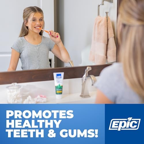 Epic Xylitol Toothpaste - Made with Xylitol for Clean Teeth & Gum Health - Fluoride Free Toothpaste Adult - SLS Free, Spearmint Flavored, 4.9oz Tube (Pack of 2)