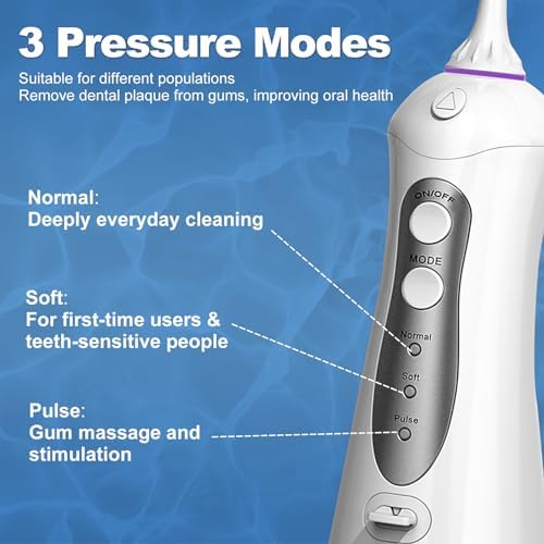 Water Flosser Cordless Teeth Pick: Portable Adults Dental Oral Irrigator for Travel Flossers Cleaning Picks 300ML