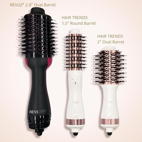 Dual Voltage(110~250V) 1.8 Inch Barrel Round Brush Blow Dryer, Hair Dryer Brush with European Plug Adapter, 4-in-1 Negative Ionic One Step Volumizer Dryer- 2.8 Inch Include Bristles