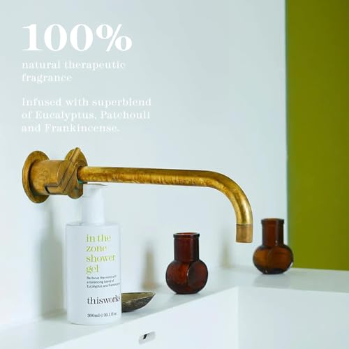This Works In The Zone Body Lotion & Shower Gel Duo: Hydrating Moisturizer & Refreshing Body Wash with Essential Oils, Eucalyptus & Frankincense, Vegan, 10.1 oz Each