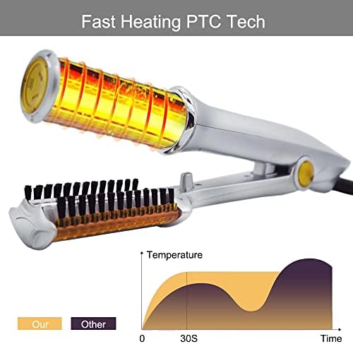 PTC Heated 2-in-1 Hair Style Tool, Even Heat, 3 Temperature Settings, Easy to Operate, Quick and Professional Hair Salon, for All Hairstyles