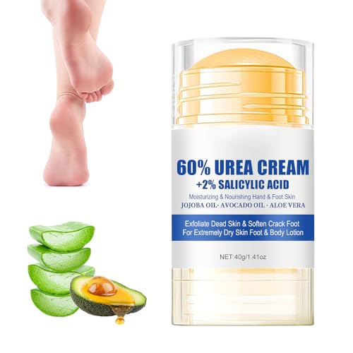 Moisturizing Foot Cream, 2025 New Hydrating and Anti-Cracking Foot Cream,Foot Repair Cream for Cracked Heels, Hands, Knees, Urea Cream 60% to Repairs and Moisturizes Dry and Cracked Feet (1PCS, 1)