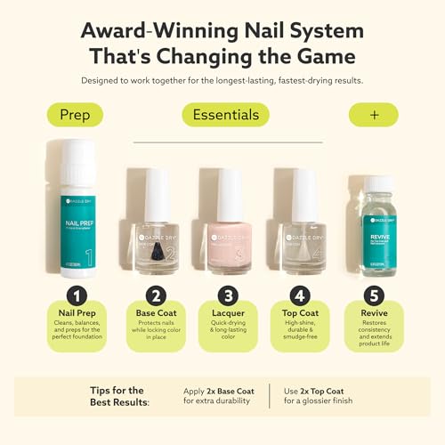 Dazzle Dry Nail Lacquer (Step 3) - Carnival Coral - A bright punchy coral. Full coverage cream. (0.5 fl oz)