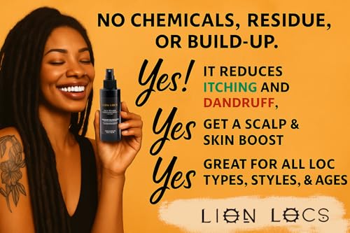 Lion Locs Starter Twist and Lock Spray for New Dreadlocks | Vegan Sea Salt Mist with Essential Oils & Aloe (4oz)