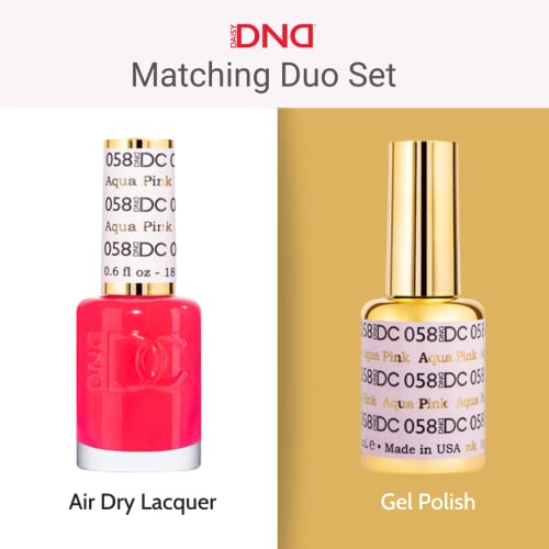 DND DC Gel Polish Set, Pink Collection, UV/LED Gel Polish and Air Dry Nail Lacquer, Matching Chip-Free Polish Duo, 279 Coral Bells, 0.5 Fl Oz