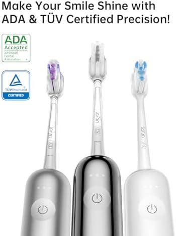 Laifen Wave Electric Toothbrush, Oscillation & Vibration Sonic Electric Toothbrush for Adults with 3 Brush Heads, IPX7 Waterproof ADA Accepted Travel Powered Toothbrush (Stainless Steel)
