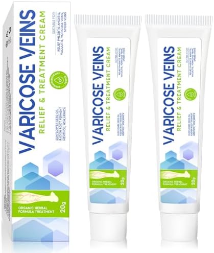 MOSKILA Varicose Veins Treatment for Legs, 2 Count Nature Varicose Veins Cream, Effective Varicose Veins Treatment for Varicose & Spider Veins, Relieve Leg Swelling & Fatigue Relief, 0.7oz
