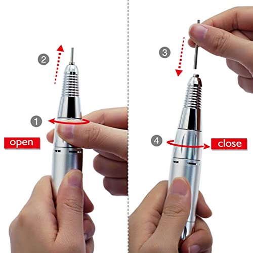 35000rpm Electric Nail Drill Machine, Aluminum Alloy Nail Polisher Grinder Handpiece Grinder Manicure Pedicure Nail Art Tool Replacement Handle for Electric Nail Drill Machine