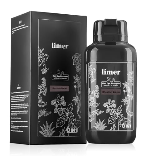 Hair Dye Shampoo,Natural Black 6-in-1 Natural Herbal Hair Color Shampoo,Semi-Permanent Gray Coverage with Pleasant Scent,Ammonia-Free Formula for Women & Men (460ml/15.55fl oz)