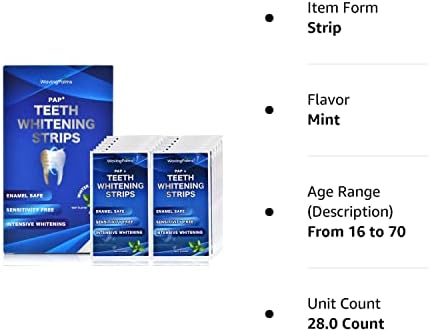 Sensitive Teeth Whitening Strips Kit: Professional Dental Whitening Set - 14 Hydrogen Peroxide-Free Treatments for Whiter Teeth - Effective & Gentle Teeth Whitener (28 PCS)