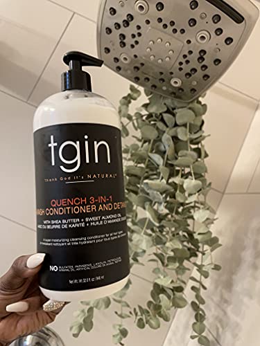Thank God It's Natural tgin Quench 3-in-1 Co-Wash Conditioner, Detangler for Curly, Coily, Wavy Hair, Rich Moisture for Dry Hair, 13 oz