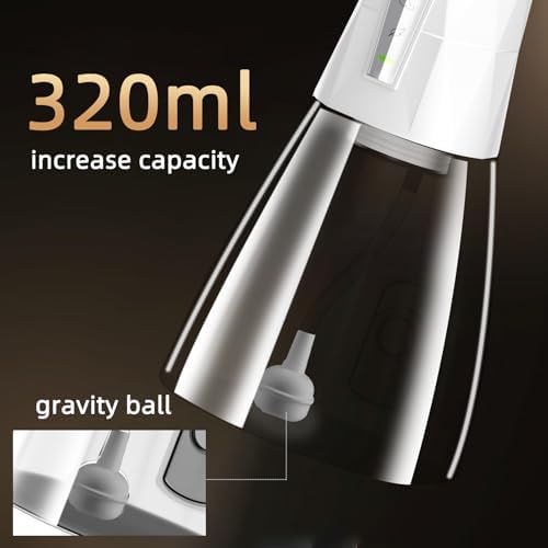 Tooth Flosser, 4 Modes, Portable 320ml Large Tank Water Flosser Oral Cleaner IPX7 Waterproof Cleaning Flosser for Home Travel （White
