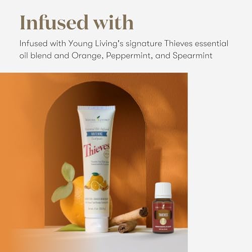 Young Living Thieves Whitening Toothpaste - Natural Oral Care for a Bright Smile - Fluoride-Free Formula - 4 oz Tube - Certified Ingredients for Fresh and Healthy Teeth