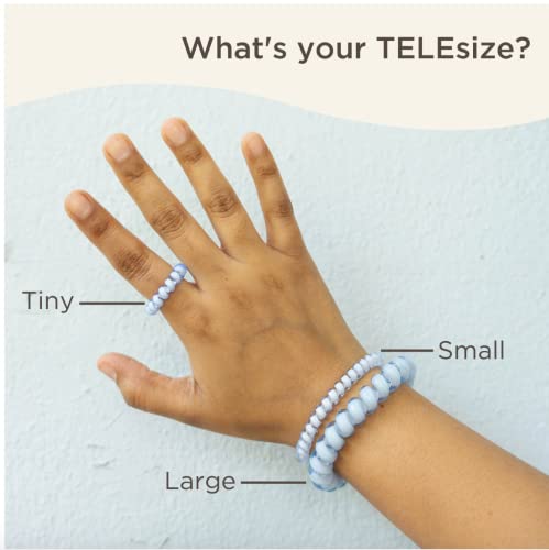 TELETIES - Tiny Spiral Hair Coils - For Kids & Super Thin Hair - Mini Phone Cord Ponytail Holder for Braid Ends - Strong Grip, No Rip, Water Resistant, No Crease - Tiny 5 pack - Tortoise