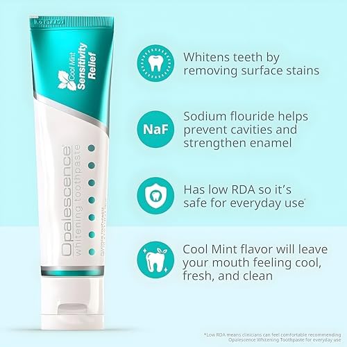 Opalescence Teeth Whitening Bundle - Opalescence Go 15% Hydrogen Peroxide Prefilled Trays (10 Trearments) and Sensitive Whitening Toothpaste 4.7 Onz - Mint Flavor 5194-5167