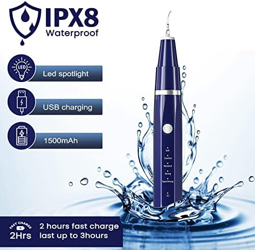 Plaque/Tartar Remover for Teeth, Dental Calculus Remover Teeth Cleaning Kit with LED Light & 5 Adjustable Modes