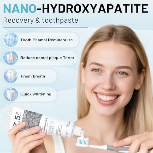 Hydroxyapatite Toothpaste for Advanced Enamel Protection, Fluoride-Free Nano Hydroxyapatite Toothpaste, Gentle and Effective Formula, Fresh Breath, Suitable for Sensitive Teeth 2 Pack