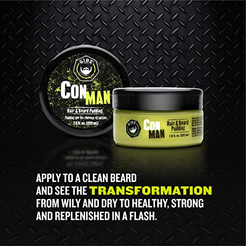 GIBS Grooming Con Man Hair & Beard Pudding, 19 Fl Oz