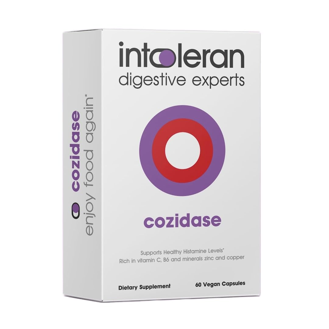 Intoleran Cozidase - 60 Capsules | Supplement for Histamine Intolerance & DAO Deficiency | Stimulates Diamine Oxidase (DAO) Enzyme Production | Vitamins & Minerals; Copper, Zinc, Vitamin B6 & C