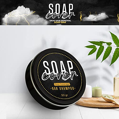 Black Soap for Gray Hair, Gray Hair Reverse Bar Shampoo, 1.7 Oz