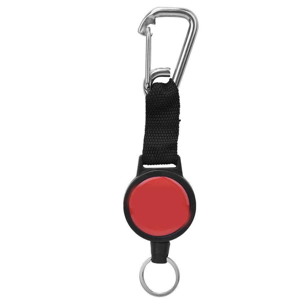 Alomejor Stainless Steel diving Console Retractor Features Heavy Duty Key Ring with Quick Release Buckle Dive Accessory(Stainless Steel Hanging Buckle)
