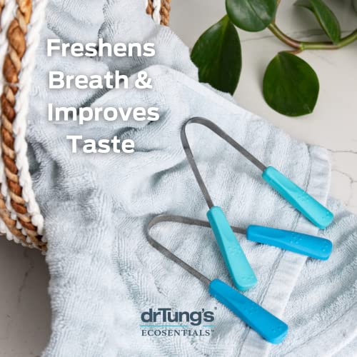 DrTungâ€™s Stainless Tongue Scraper - Tongue Cleaner for Adults, Kids, Helps Freshens Breath, Easy to Use Comfort Grip Handle, Comes with Travel Case - Stainless Steel Tongue Scrapers (2 Count)