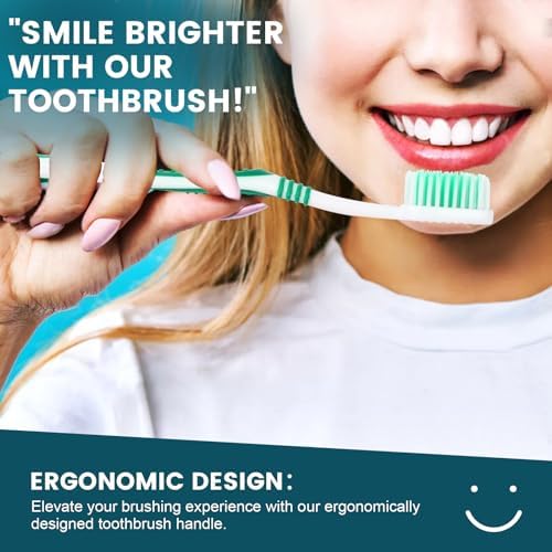 Navona 150 PCS Premium Individually Wrapped Bulk Toothbrush Pack, Disposable Toothbrushes, Kids Toothbrush, Medium Soft Bristle Toothbrushes, Ergonomics Handle, Perfect for Travel Hotel Donation