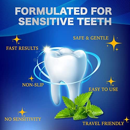 Sensitive Teeth Whitening Strips Kit: Professional Dental Whitening Set - 14 Hydrogen Peroxide-Free Treatments for Whiter Teeth - Effective & Gentle Teeth Whitener (28 PCS)